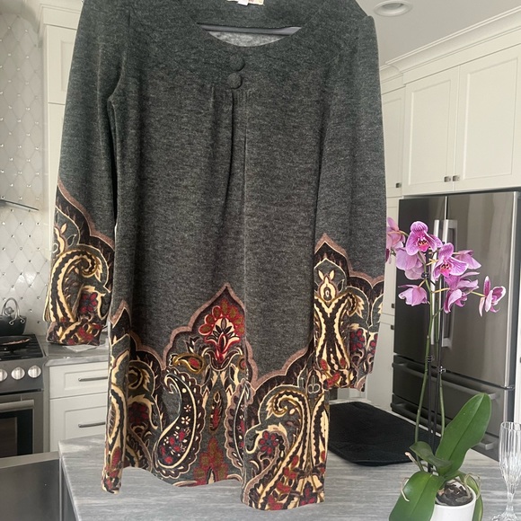 ARYeh BOHO 🌻HIPPY KNIT MID HIP 🌻DRESS 🌻SIZE SMALL stunning fall colours🌻 - Picture 9 of 17